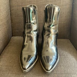 Zara shiny black booties